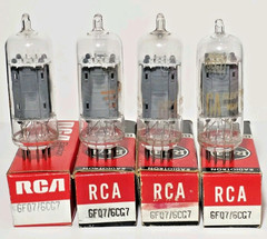 Matched Quad RCA 6FQ7 / 6CG7 Clear Top Tubes Tested NOS On TV – 7