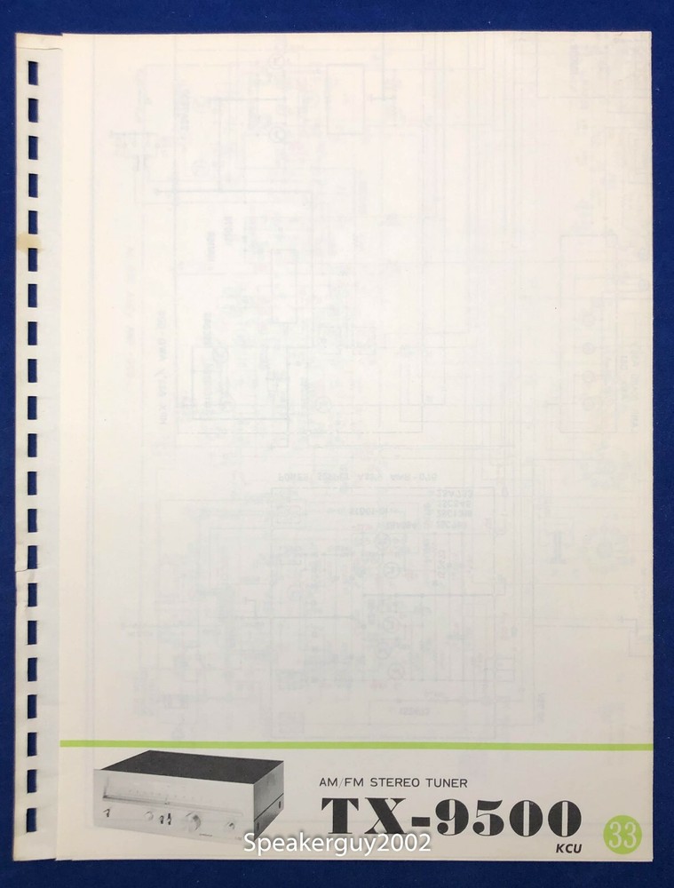 Original Pioneer TX-9500 / AM FM Stereo Tuner Fold-Out Schematic