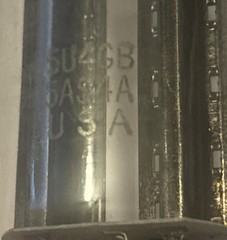 5U4GB/5AS4A NIB Sylvania Rectifier Vacuum Tube Black Plate Halo Balanced NOS