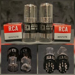 RCA 6SN7 GTB TUBE 1962 TOUGH DOGS 2 HOLE BLACK LADDER PLATES MATCHING SET