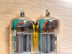 Pair of Brimar 6057 Yellow T Black Plate Square Getter 1956 Tubes – 6% matched