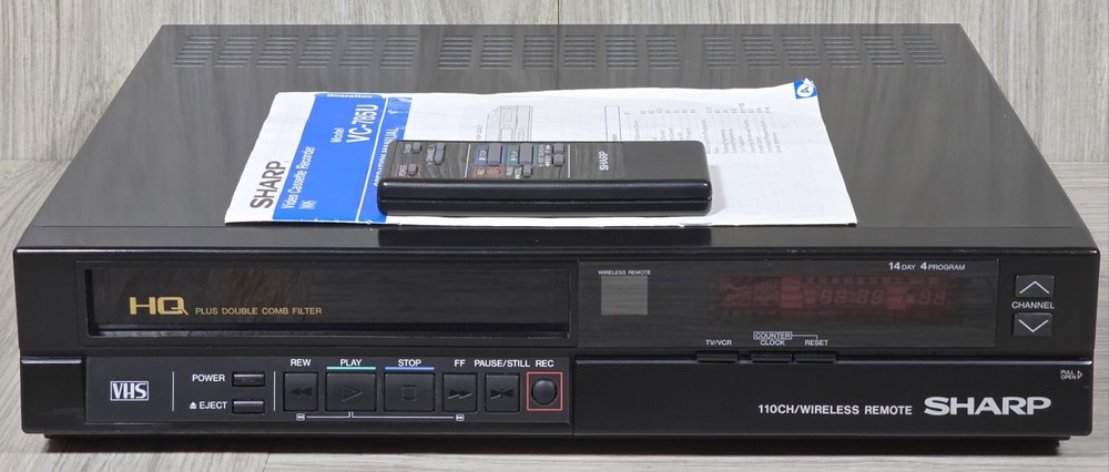 Sharp VC-785U VHS VCR Player HQ Plus Double Comb Filter Japan 1986 – TESTED –