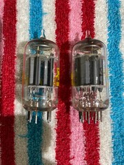 Sylvania Yellow Label 12AX7 7025 Tubes (pair) Used/tests well.