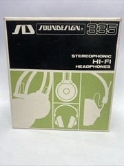 Vintage Headphones Soundesign 355 Stereo Over The Ear Cans Excellent Condition