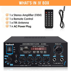 Sunbuck Stereo Amplifier, Receivers with Bluetooth 5.0, Compact Home…