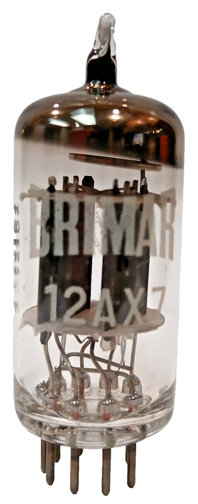 HIGH GM (1841, 1737) BRIMAR ENGLAND 12AX7 / ECC83 TUBE SHORT GREY PLATE HALO