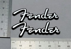 Fender Badge Logo Emblem Nameplate – Premium Silver Pair With Adhesive