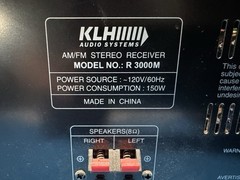 KLH Am/Fm Stereo Receiver R 3000M, 150 Watts Remote Included