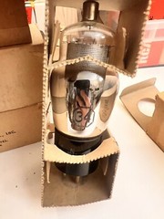 4 NOS 1942 USN CRC 34 Audio Pentode Silver Plate Audio Vacuum Tube US Navy Box