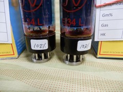 JJ E34L Vacuum Tubes Amplitrex Tested Strong 111% & 102%