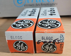 6L6GC GENERAL ELECTRIC PREMIUM MATCHED PAIR OF TUBES NOS NIB *eTRACER* #12C51