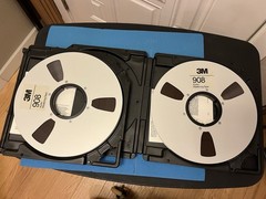 3M 908 Audio Mastering Tape – 1/2″ x 2500 ft On Reel- With Case- Lot Of 2