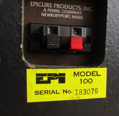 Vintage EPI (Epicure) Model 100 SPEAKER Grill Cover With EPI Logo
