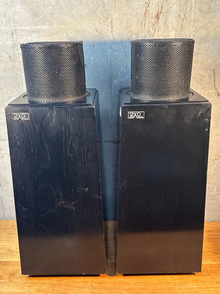 Tested Ohm Walsh 2XO Omnidirectional Floor Standing Stereo Speakers Pair Black