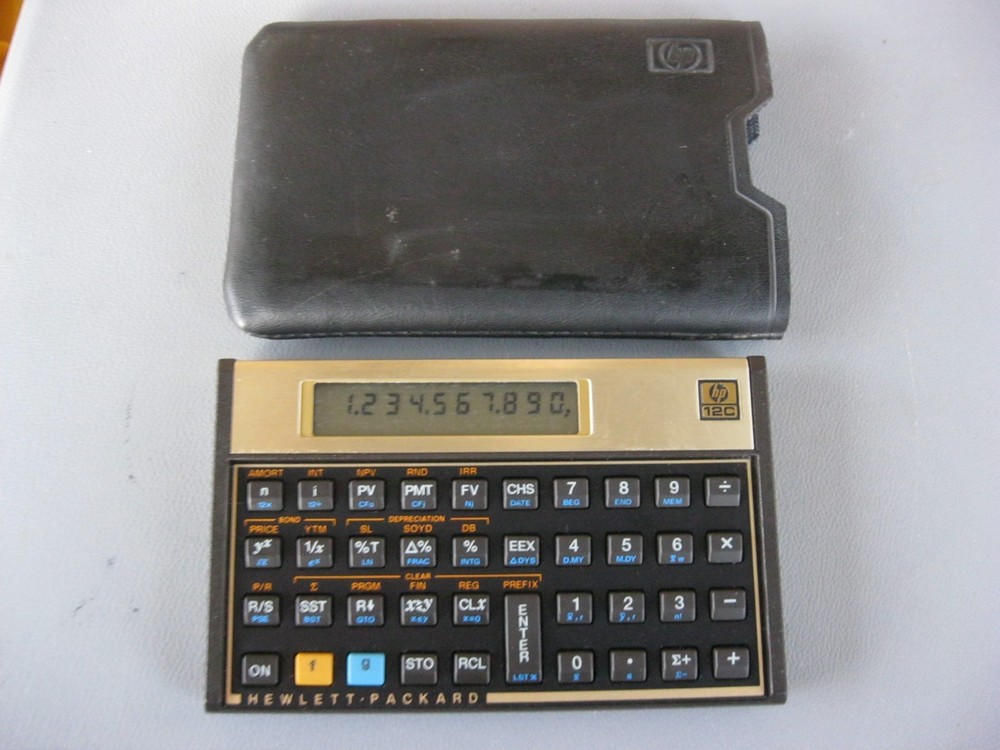 Vintage HP 12C Financial Calculator Hewlett Packard w/ Case Malaysia – FREE SHIP