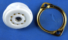 TUBE SOCKET #1 – 9 Pin Miniature Ceramic – Chassis Mount – Gold – USA Ships