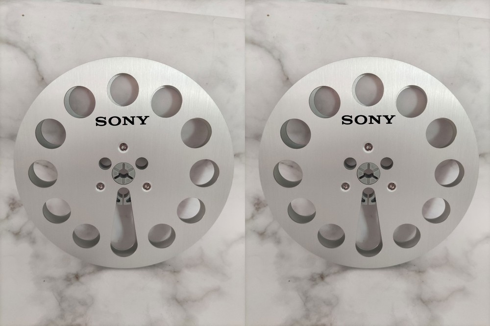One Pair Silvery TAPE REEL Sony 7” inch Light Metal Aluminum Take Up Reel