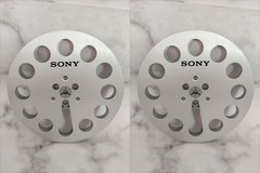 One Pair Silvery TAPE REEL Sony 7” inch Light Metal Aluminum Take Up Reel