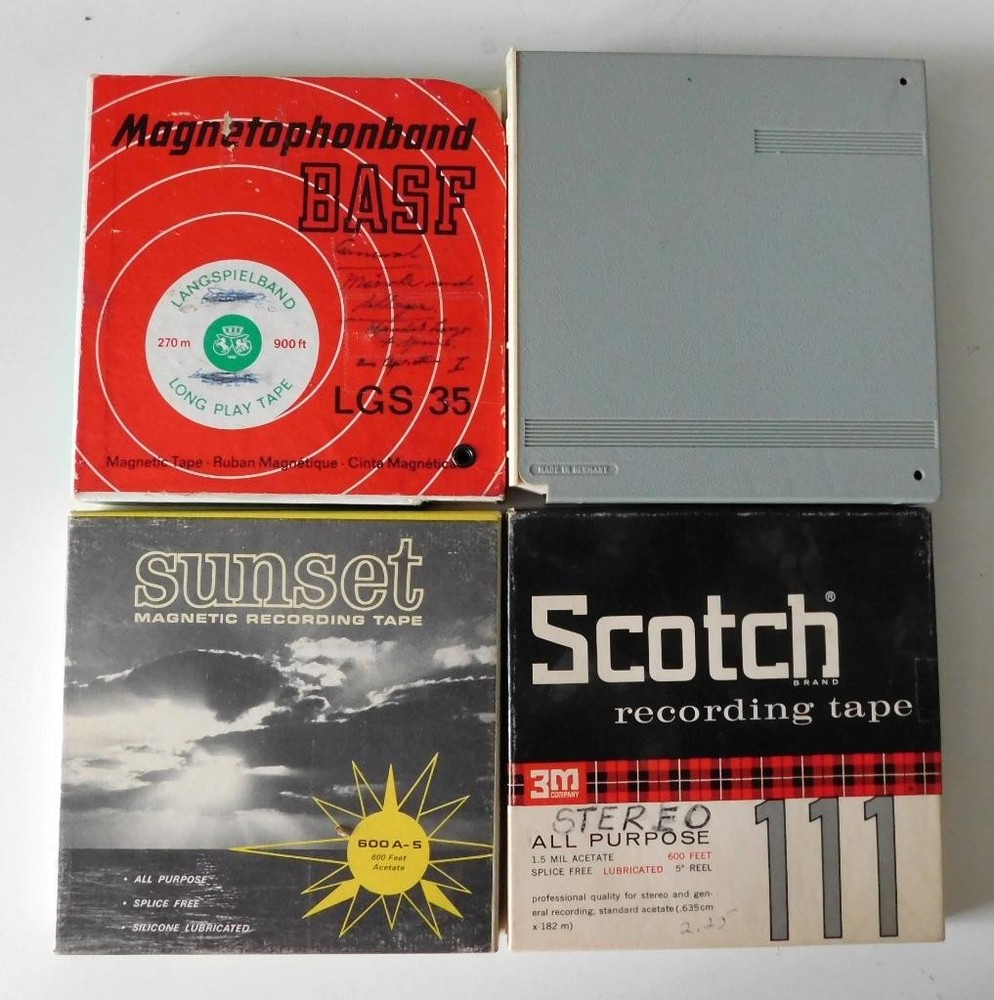 5″ Reel to Reel Audio Recording Tapes Lot/4 Scotch BASF ~Untested~