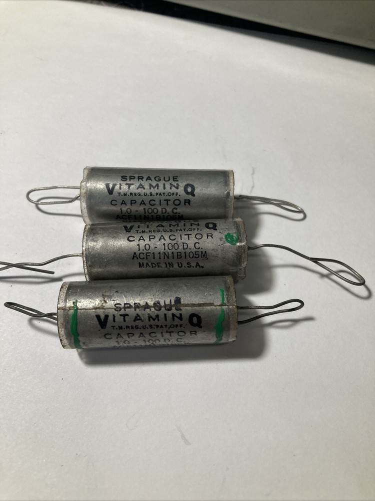 Lot of 3 NOS Sprague 1.0 uF 100V Capacitors Vitamin Q audiophile crossover #5
