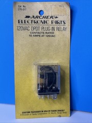 Vtg ARCHER 120VAC DPDT Plug-In Relay #275-217 Radio Shack Tandy NEW NOS FS