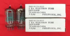 Vintage NOS Philips JAN 6189W/12AU7WA Platinum Grade Matched Pair Preamp Tubes