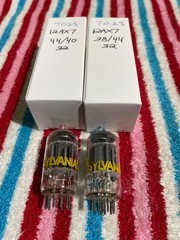 Sylvania Yellow Label 12AX7 7025 Tubes (pair) Used/tests well.