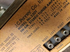 J.C. Penny Model No. 3201 AM-FM Stereo Tuner Amplifier Radio Receiver Woodgrain