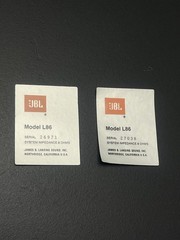 Vintage Genuine JBL L86 Speaker Aluminum Badge Name Plate Pair