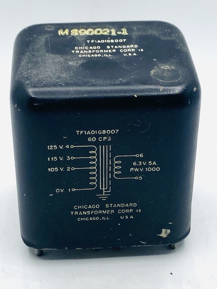 Vintage Chicago Standard Transformer Motorola MS90021-1 NOS 60 CPS X4