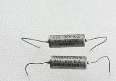 Qty 2 Sprague Vitamin Q .033uF 200V PIO Capacitors Matched Pair Tone Caps NOS