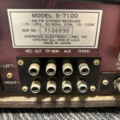 SHERWOOD S-7100 AM/FM Stereo Receiver 100% Tested VTG