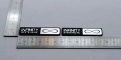 Infinity Systems Inc. Speaker Badge Logo Emblem Custom Made Silver Pair