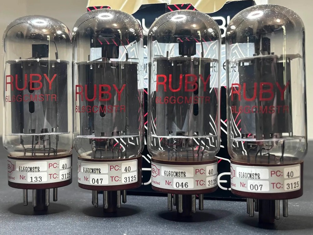 Ruby 6L6GCMSTR Matched Quad Vacuum Tubes w/ Original Packaging Tests NOS Quality