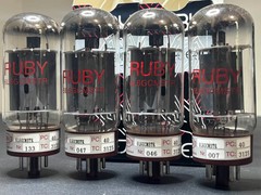 Ruby 6L6GCMSTR Matched Quad Vacuum Tubes w/ Original Packaging Tests NOS Quality