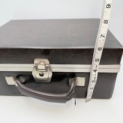 Vintage Brown Faux Leather 8-Track Tape Carrying Case 24 Slot Storage Box Retro