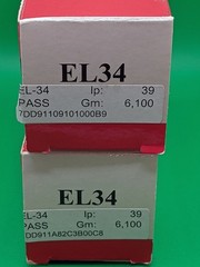 Matched Pair (2) Svetlana EL34/6CA7 tubes – Russia