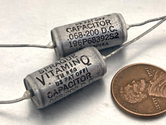 MATCHED PAIR VITAMIN Q 0.068uF/200V PIO GUITAR, TONE AUDIO ~ NOS~ 196P