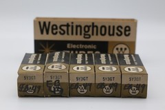 PAIR OF WESTINGHOUSE 5Y3GT RECTIFIER NOS NIB TOP D GETTER BL PLATES OBX