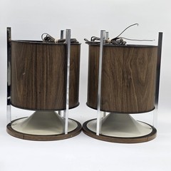 TESTED! Zenith Circle of Sound Speakers with Wood Grain / Round / Retro Omni-VTG