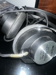 Sony DR-5A Stereo Headphones Black Silver Adjustable Headband 6.35mm 1970s Box