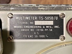 Antique audiophlie military vacuum tube multimeter made in usa #0033
