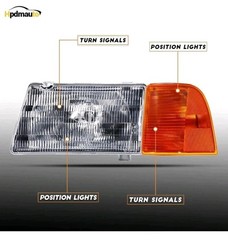 Front Driver Side Right Headlight with Corner Lamp for Peterbilt 385/377 Trucks