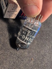 1- TUNG-SOL 12AX7 Dimple Foil Getter – Vacuum USA Tube – Tests NOS Long Plate