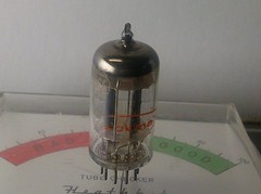 (ONE) VINTAGE BECKMAN 5965 GREY PLATES STEREO TUBE ((TESTED STRONG!))
