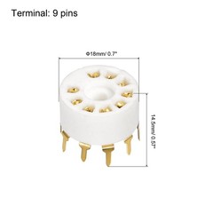 9pin Tube Socket Ceramics, PCB Tube Socket, Gold Plated for 12AX7 Tube 4pcs