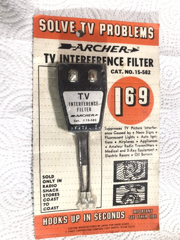 Vintage Radio Shack Tandy Archer TV Interference Filter – New Made In Japan