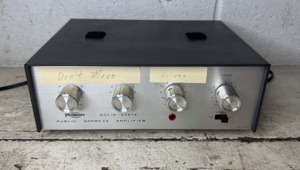 Vintage Philmore Solid State Public Address Amplifier PA-230 Tested Works!