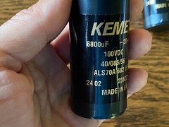2 New 6800 uf 100v Kemet Main Filter Capacitors for Sony STR-7065