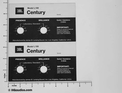 Pair of JBL L100 Century Aluminum Label Badges Replacement 1-Year Warranty